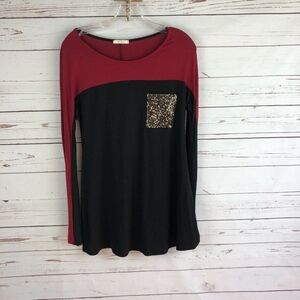 Mon Ami Oversized Tunic Gold Sequin Pocket S